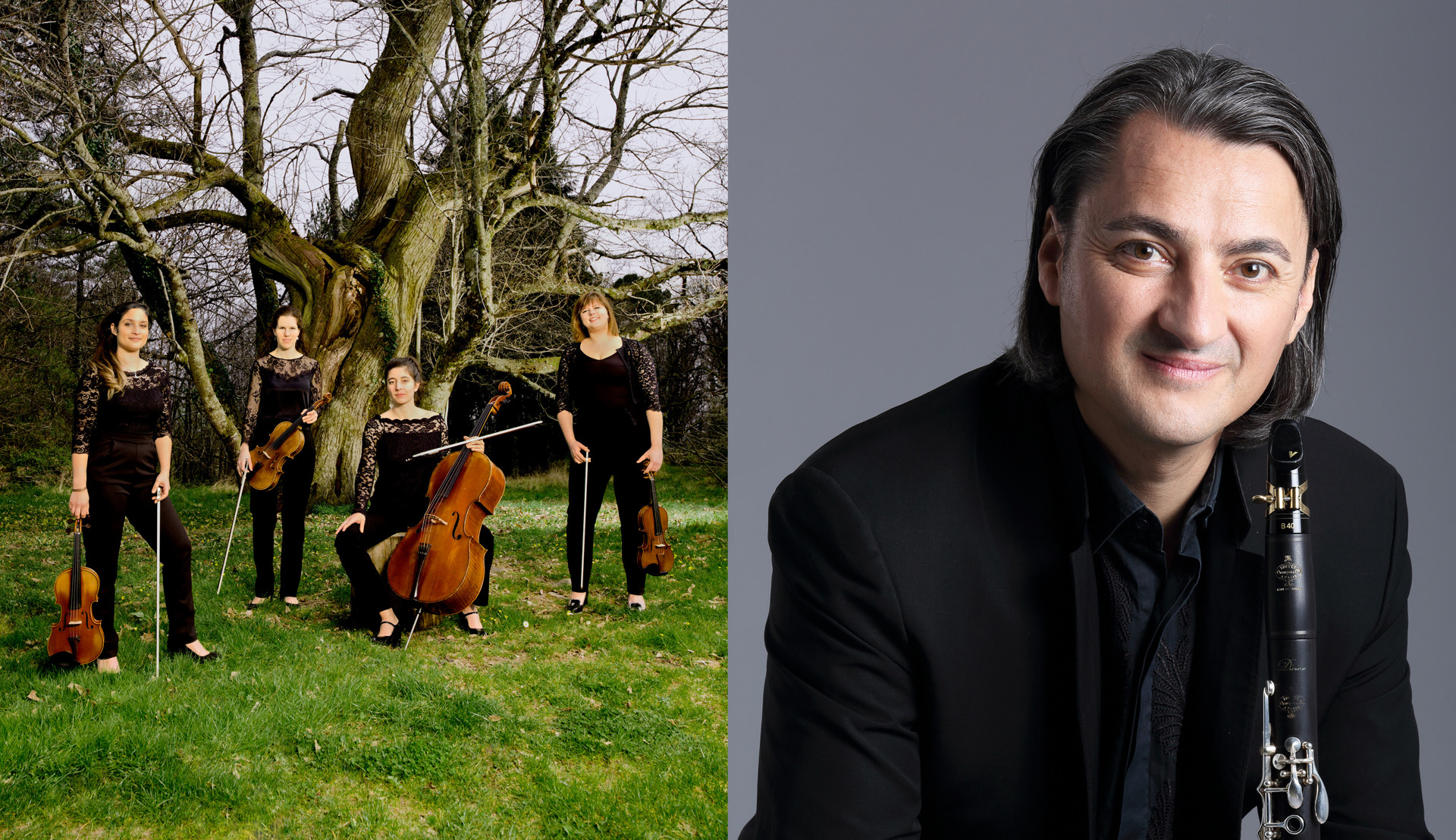 Affiche du spectacle du Quatuor Akilone & Florent Héau, saison culturelle SORTIR 2023-2024